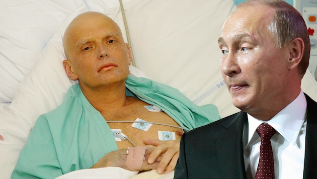 Alexander Litwinenko, Kreml-Chef Wladimir Putin (Bild: HO/AFP, ASSOCIATED PRESS)