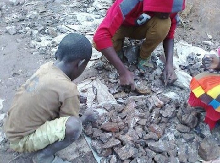 Child labor in a cobalt mine in the Congo, documented by Amnesty International.