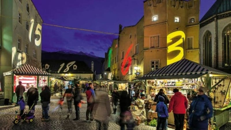 Die Innenstadt von Hall wird zum Adventkalender. (Bild: Advent in Tirol)