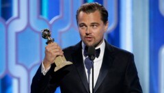 Leonardo DiCaprio bei seiner Dankesrede (Bild: AP)