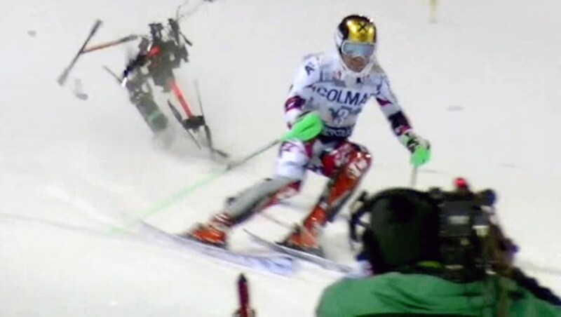 Ski-Ass Marcel Hirscher wurde fast von einer Drohne getroffen. (Bild: Krone)