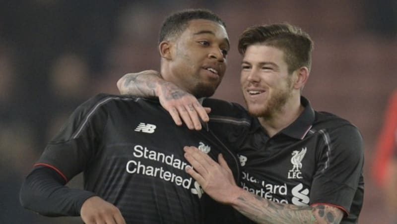 Liverpool-Goldtorschütze Ibe (li.) und Teamkollege Moreno (Bild: AFP)