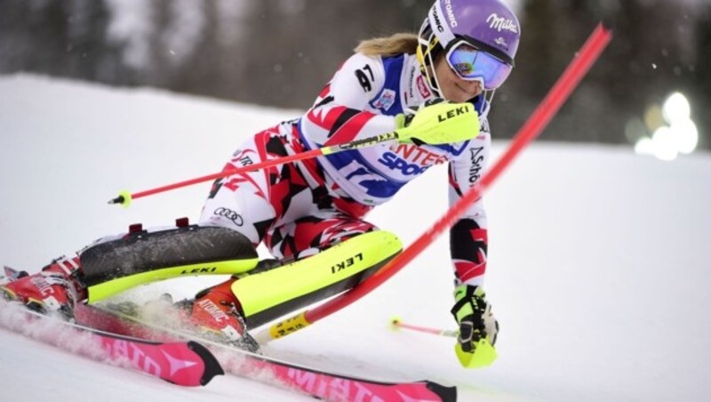 Michaela Kirchgasser auf dem Weg zu Platz vier (Bild: AFP or licensors)