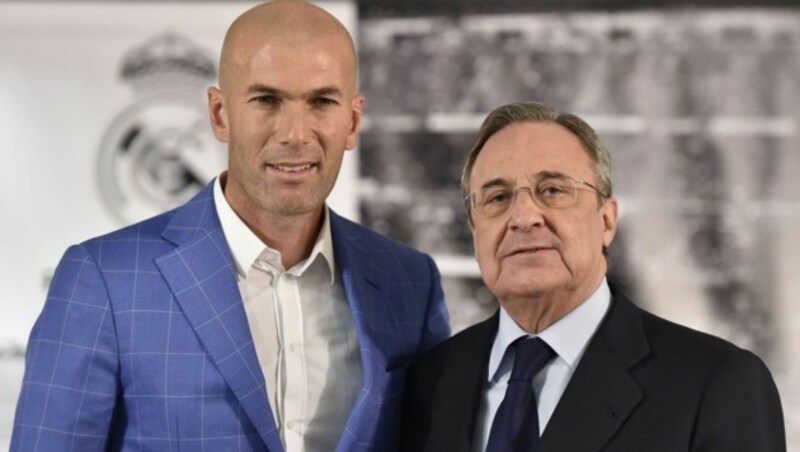 Zidane mit Real-Präsident Perez (Bild: AFP)