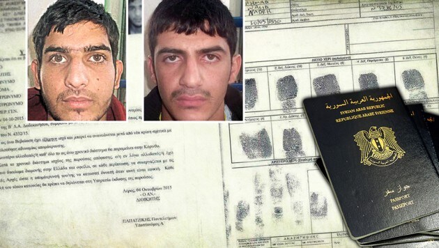 Ahmad al Mohammads (li.) Fingerabdrücke wurden in Griechenland registriert - rechts sein Komplize. (Bild: AP, AFP/POLICE NATIONALE, thinkstockphotos.de)