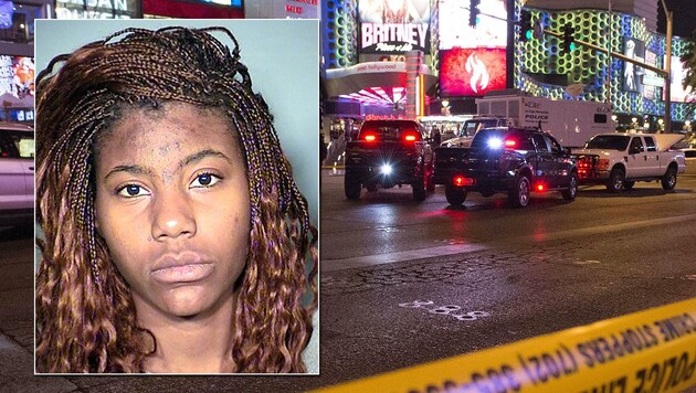 Die Amokfahrt von Lakeisha Holloway (24) in Las Vegas forderte ein Todesopfer. (Bild: APA/AFP/VALERIE MACON, APA/LVMPD/Handout)