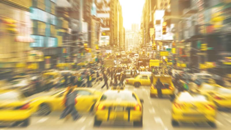 Die 7th Avenue wird beherrscht von den Yellow Cabs, den New Yorker Taxis. (Bild: Fotolia)