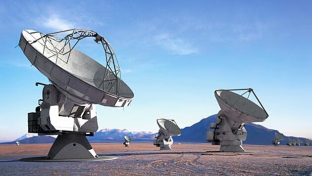 Das Attacama Large Millimeter/submillimeter Array (ALMA) in Chile (Bild: ESO/NAOJ/NRAO)