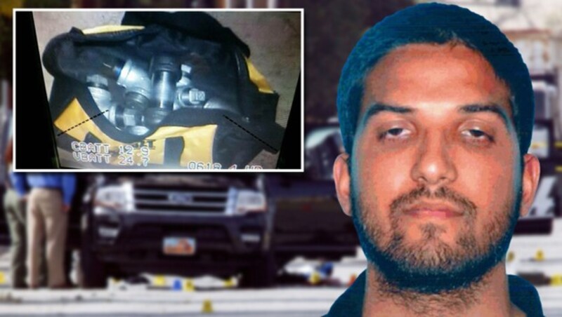 Syed Farook und seine Frau hatten mehrere Rohrbomben bei sich. (Bild: CBS News, AP, APA/AFP/PATRICK T. FALLON,)