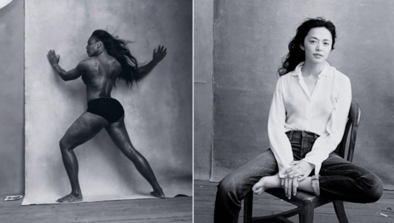 Tennis-Star Serena Williams (l.) und Schauspielerin Yao Chen (Bild: © Pirelli Kalender 2016 by Annie Leibovitz)