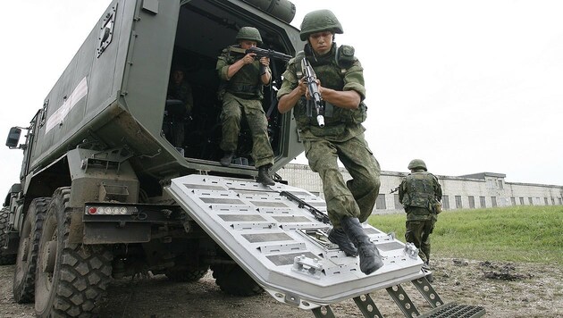 Russische Soldaten während einer Übung in der südrussischen Region Krasnodar (Bild: AFP)