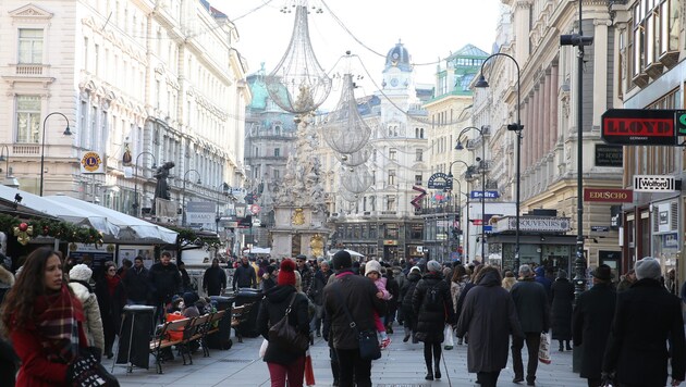 Der Wiener Kohlmarkt am ersten Adventwochenende (Bild: Zwefo)