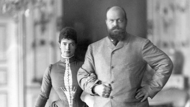 Zar Alexander III. mit seiner Frau, Prinzessin Dagmar, anno 1893 (Bild: Scanpix Denmark Files/EPA/picturedesk.com)