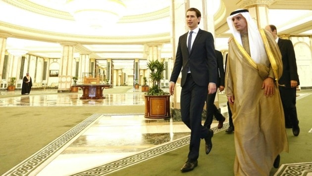 Außenminister Sebastian Kurz und sein saudischer Amtskollege Adel al-Jubeir (Bild: APA/DRAGAN TATIC)