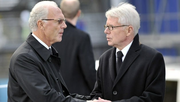 Beckenbauer (li.) und Rauball (Bild: LENNART PREISS / AFP / picturedesk.com)