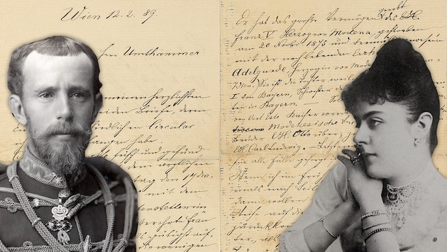 Der Brief des Hofbeamten enthüllt Details über Rudolf und Mary. (Bild: ÖNB, Kronen Zeitung)
