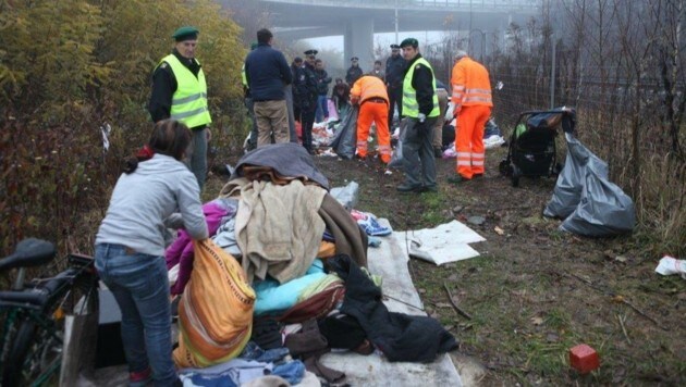 Einen großen Müllberg verursachten die Rumänen (Bild: Hannes Wallner)