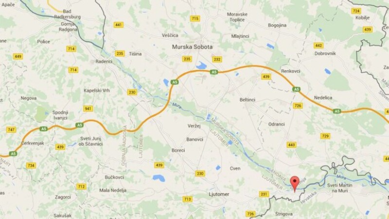 Gibina liegt etwa 60 Kilometer südöstlich von Bad Radkersburg. (Bild: Screenshot Google Maps)