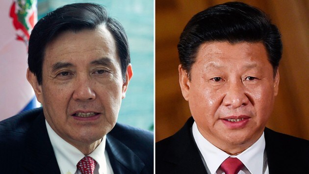 Ma Ying Jeou (links) und Xi Jinping (rechts) (Bild: APA/EPA/STR/ANDY RAIN)