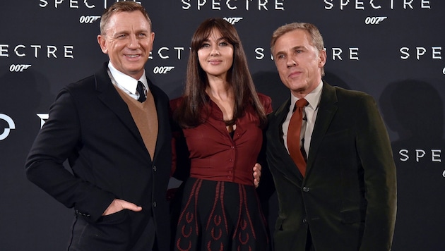 007 Daniel Craig, "Bond-Lady" Monica Bellucci und Bond-Bösewicht Christoph Waltz (Bild: APA/EPA/ETTORE FERRARI)