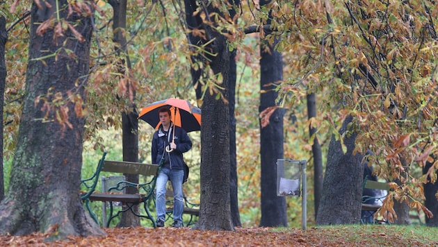 Weit öfters als sonst in einem Oktober war diesmal der Regenschirm der ständige Begleiter (Bild: KRONEN ZEITUNG)