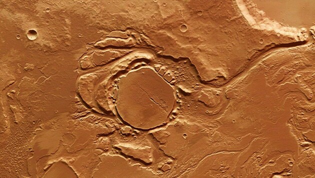Das Gebiet des Mangala Valles und des Minio Vallis (Bild: ESA/DLR/FU Berlin)