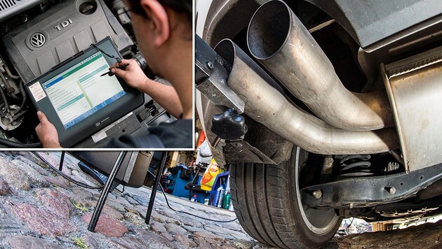 Wo eine neue Software nicht genügt, müssen die Autos ab Herbst 2016 für Tage in die Werkstätten. (Bild: AFP, APA/EPA/JULIAN STRATENSCHULTE)