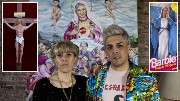 Das Künstlerpaar Marianela Perelli und Emiliano Paolini wird unter anderem diese Figuren ausstellen. (Bild: APA/AFP/HECTOR RIO)