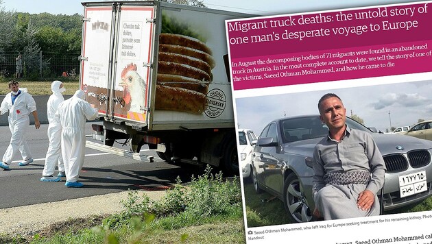 Saeed Othman Mohammed (35) starb mit 70 weiteren Flüchtlingen im Lkw auf der Fahrt nach Österreich. (Bild: APA/ROLAND SCHLAGER, theguardian.com)