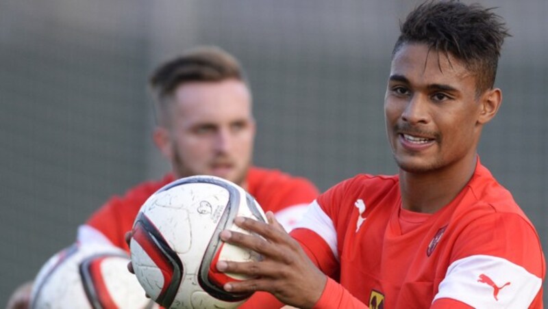 Rubin Okotie und Jakob Jantscher beim Training - Vorbereitung auf Montenegro (Bild: APA/ROBERT JAEGER)