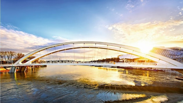 Die futuristische Rhone-Brücke in Lyon. (Bild: Fotolia)