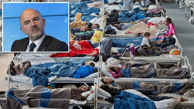 EU-Kommissar Pierre Moscovici will höhere Verschuldung wegen Flüchtlingskrise tolerieren. (Bild: AP, AFP)