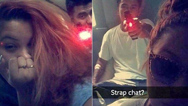 Der Slang-Ausdruck "Strap Chat" bezeichnet das Tragen einer Waffe. (Bild: Snapchat)