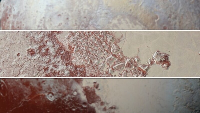 Hochauflösende Aufnahme des "Sputnik Planum" auf Pluto (Bild: NASA/JHUAPL/SwRI)
