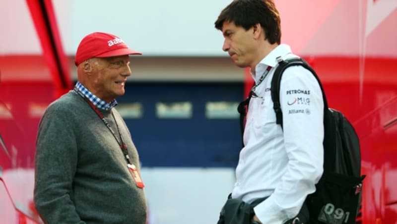 Niki Lauda (links) mit Toto Wolff (Bild: GEPA)