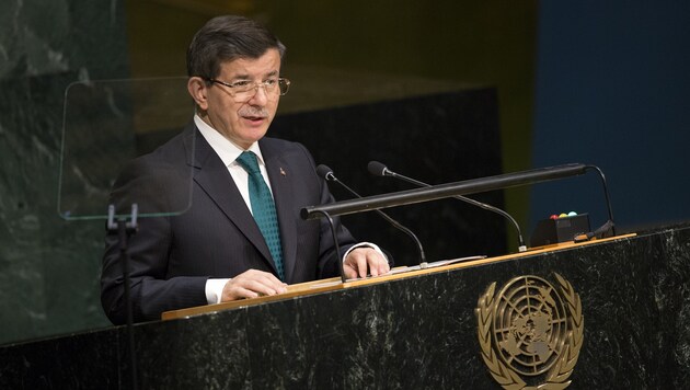 Premierminister Ahmet Davutoglu bei der Vollversammlung der Vereinten Nationen (Bild: AP)