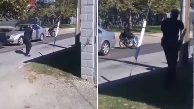 Videoaufnahmen zeigen die tödlichen Schüsse auf den 28-jährigen Rollstuhlfahrer. (Bild: YouTube.com)