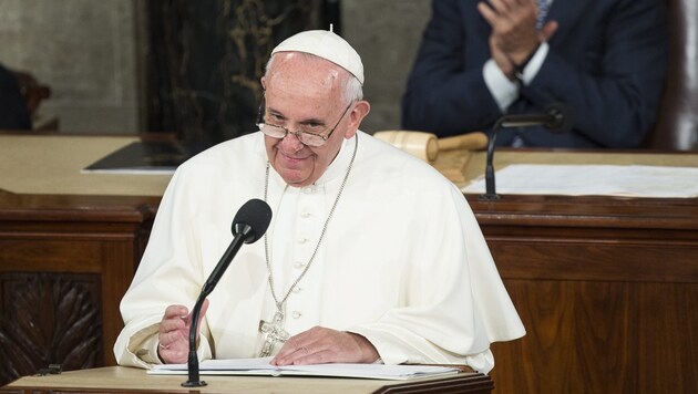 Papst Franziskus spricht vor dem US-Kongress. (Bild: APA/EPA/Drew Angerer)