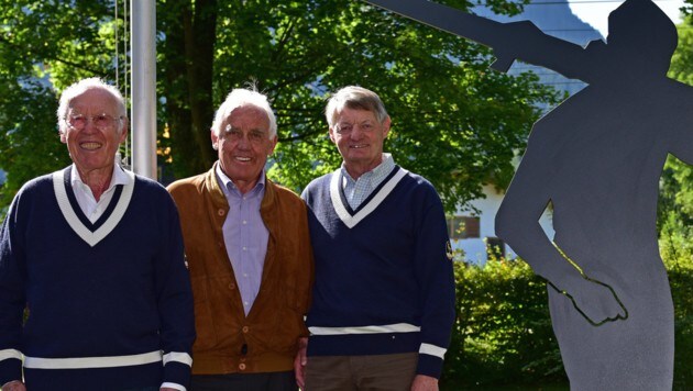 Hias Leitner (rechts) mit Ernst Hinterseer (Mitte) und Fritz Huber (Bild: GEPA pictures)
