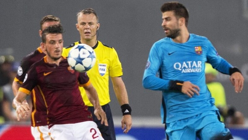 Alessandro Florenzi (links) und Gerard Pique (rechts) (Bild: APA/EPA/CLAUDIO PERI)