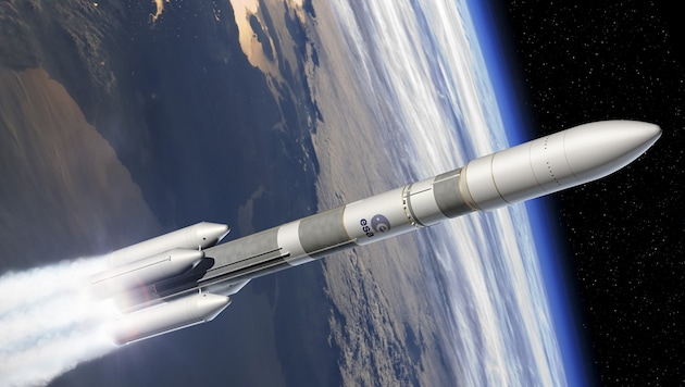 Künstlerische Illustration: So soll die "Ariane 6"-Rakete aussehen. (Bild: ESA/D. Ducros)