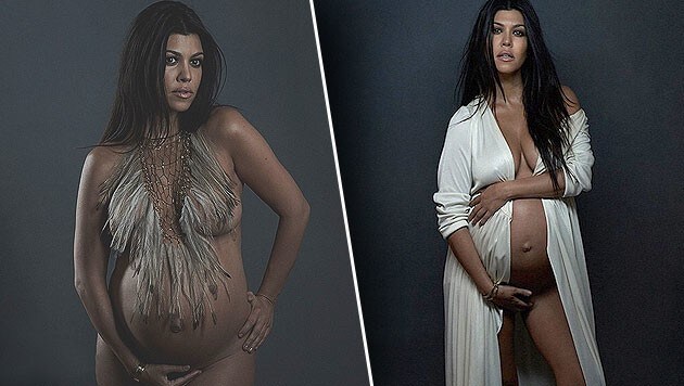 Kourtney Kardashian zeigt sich erotisch mit Babybauch. (Bild: instagram.com/kourtneykardashian, krone.at-Grafik)