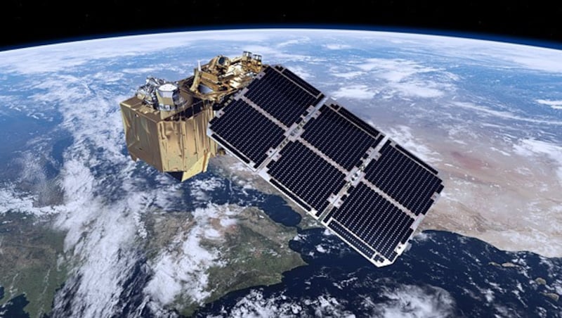 Der Satellit "Sentinel-2A" im Erdorbit (Bild: ESA/ATG medialab)