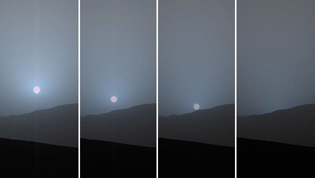 Ein Sonnenuntergang, fotografiert auf dem Mars (Bild: NASA/JPL-Caltech/MSSS)