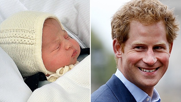 Prinz Harry schwärmt von seiner kleinen Nichte. (Bild: AP)