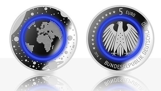 Diese 5-Euro-Münze ist auf jeden Fall ein Hingucker. (Bild: Ministerium für Finanzen und Wirtschaft Baden-Württemberg)