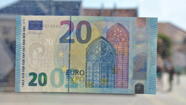 So wird der neue 20-Euro-Schein aussehen. (Bild: Clara Milena Steiner)
