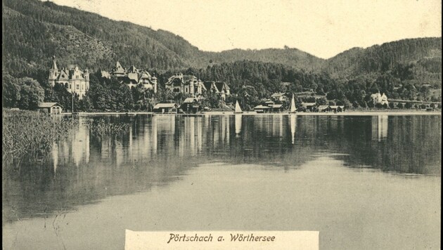Aus dem Jahr 1906 stammt diese Postkarten-Idylle, die Pörtschach zeigt. (Bild: akon)