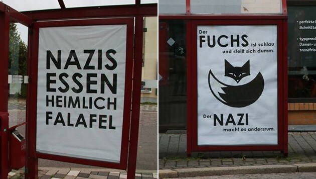 Mit einer Guerilla-Aktion protestiert ein anonymer Künstler in Deutschland gegen Rassismus. (Bild: Facebook.com/Dies Irae)