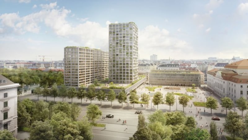 Das Projekt des Architekten Isay Weinfeld sieht einen 73 Meter hohen Neubau beim Eislaufverein vor. (Bild: Wertinvest)